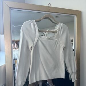Z Supply White Ripped Sweater with Tye